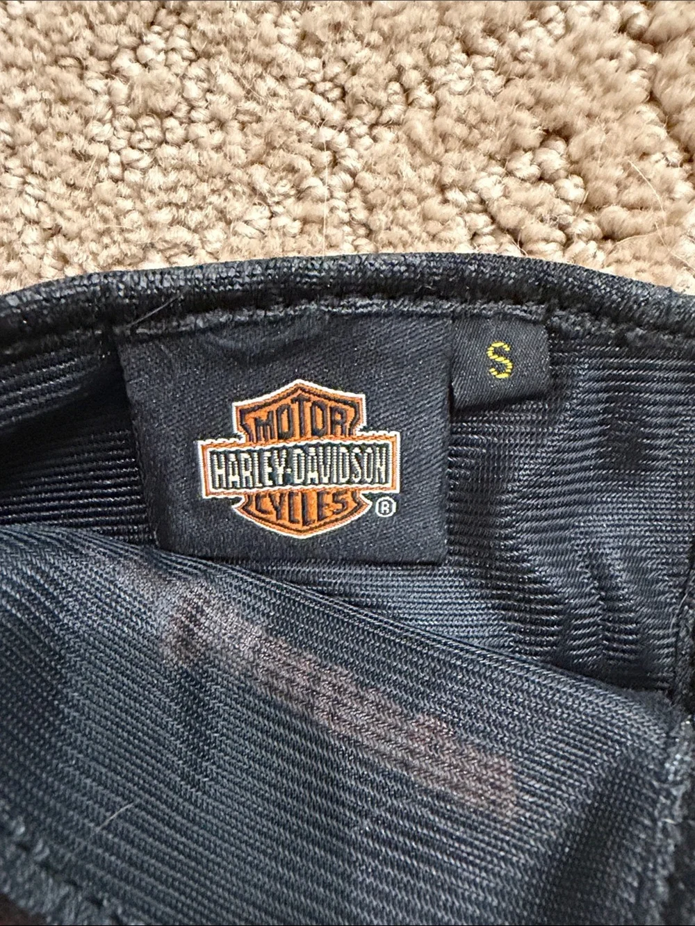 Harley-Davidson Black Leather Riding Gloves with Orange logo